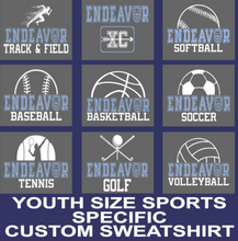 Load image into Gallery viewer, Youth Sized Endeavor Customizable Hoodie Sports Sweatshirt