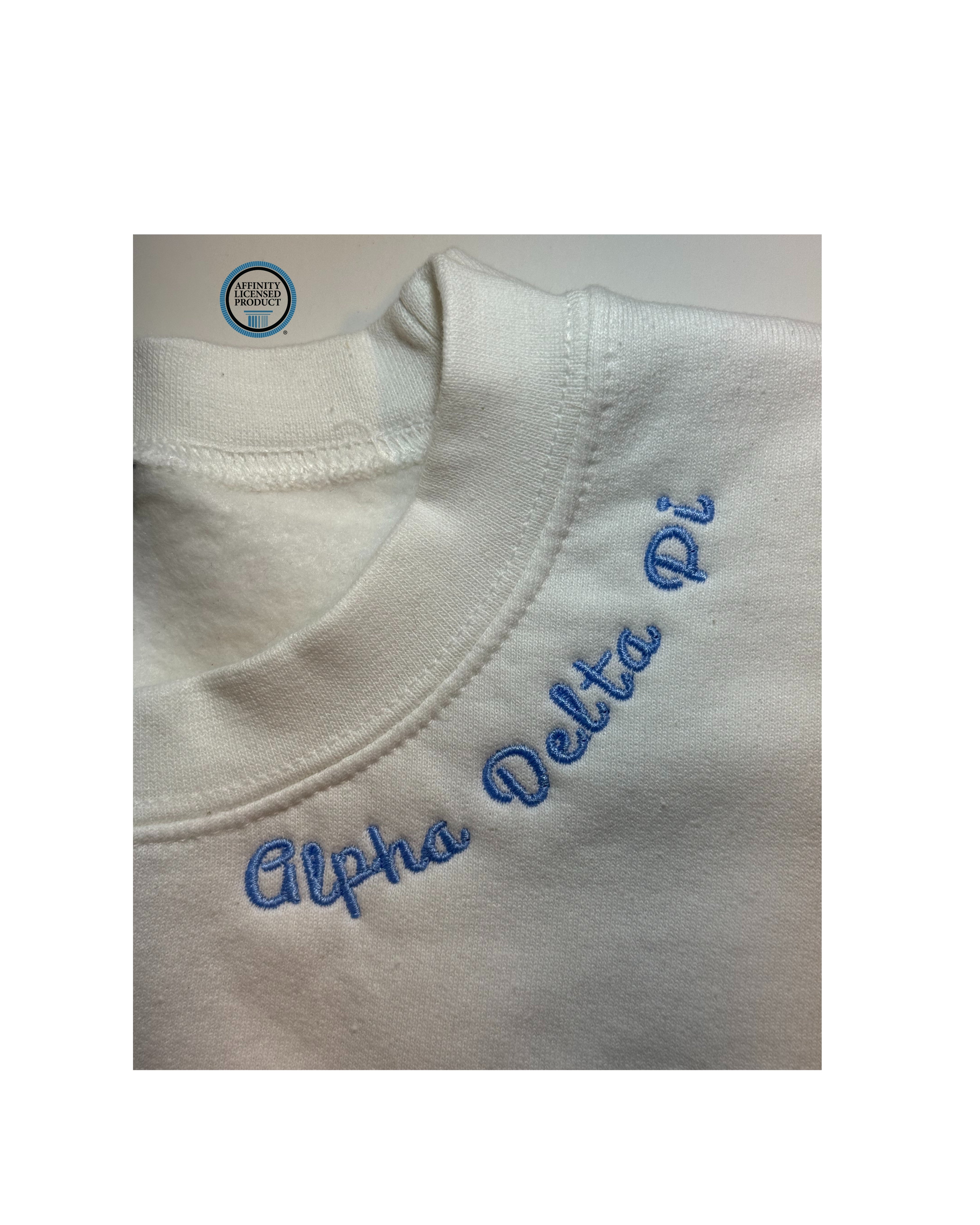 Licensed Sorority Embroidered Neckline Sweatshirt