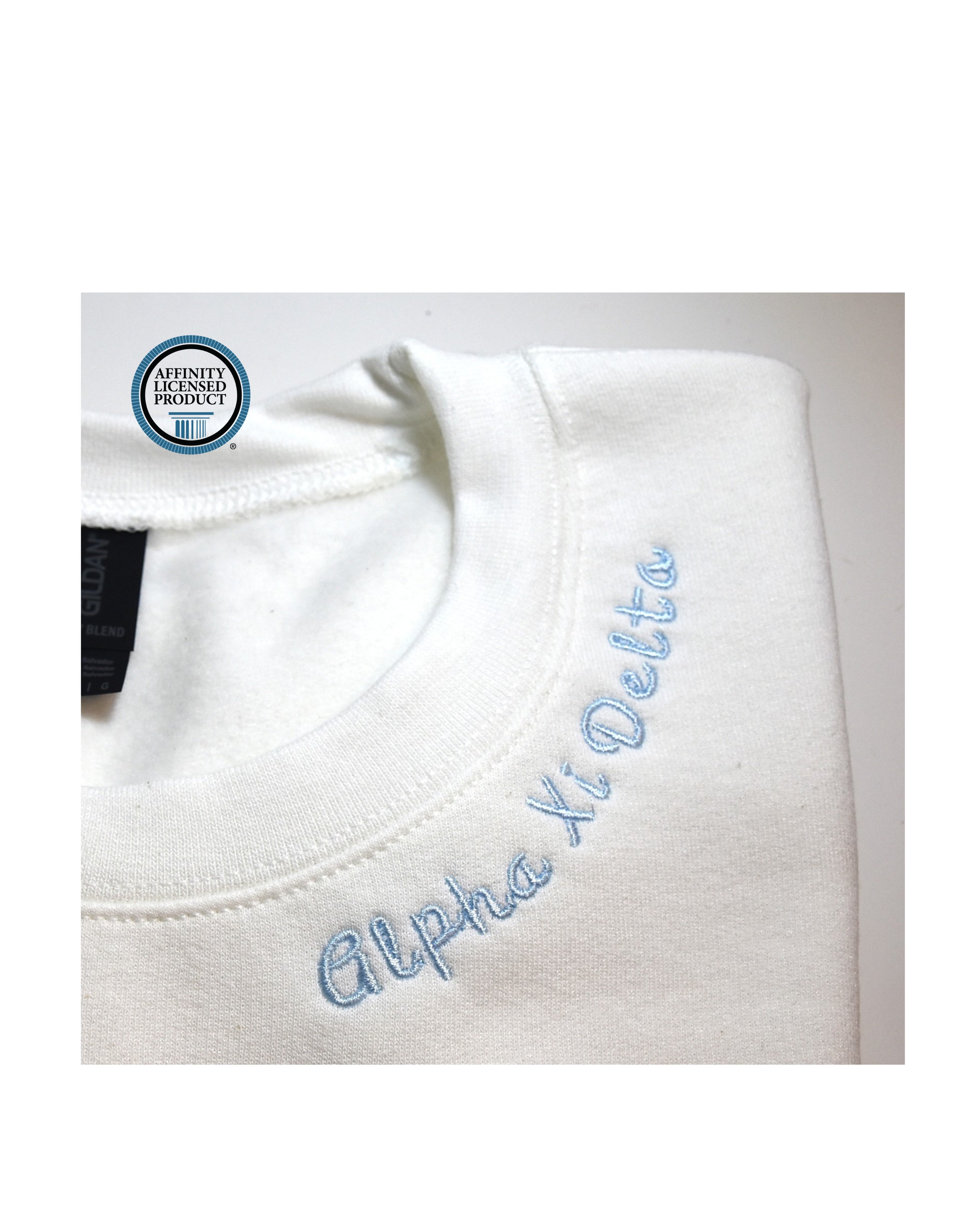 Licensed Sorority Embroidered Neckline Sweatshirt