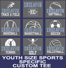 Load image into Gallery viewer, Youth Sized Endeavor Customizable Sports T-shirt

