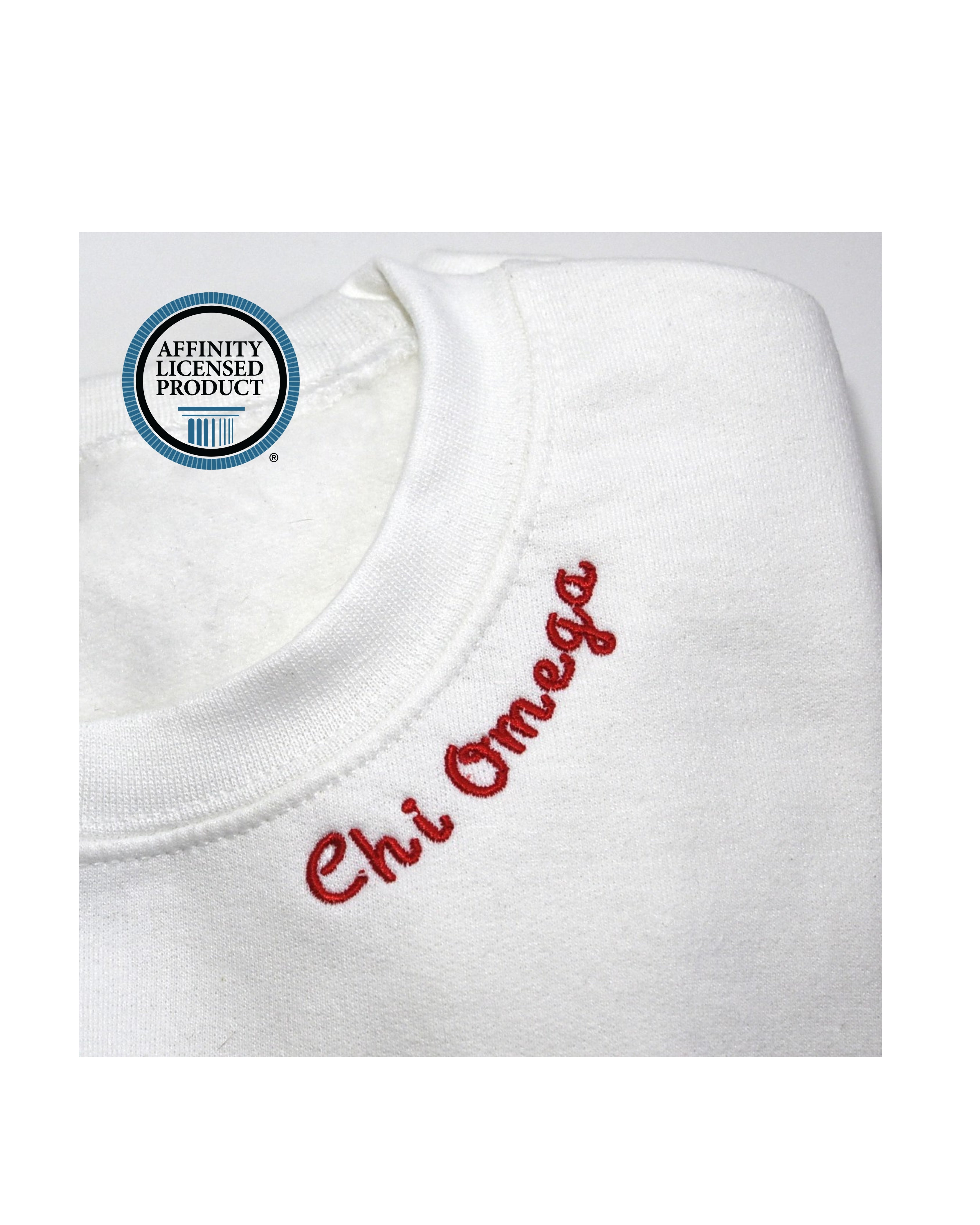 Licensed Sorority Embroidered Neckline Sweatshirt
