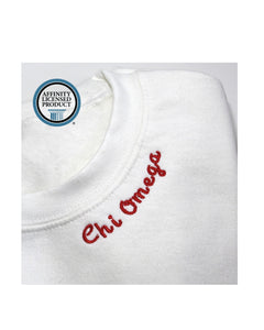Licensed Sorority Embroidered Neckline Sweatshirt