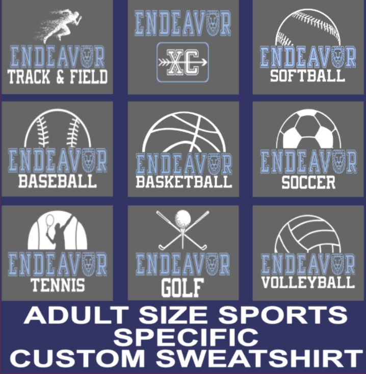 Adult Sized Endeavor Customizable Hoodie Sports Sweatshirt
