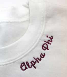 Licensed Sorority Embroidered Neckline Sweatshirt