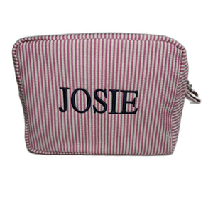 Custom Seersucker Cosmetic Case