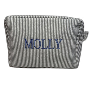Custom Seersucker Cosmetic Case