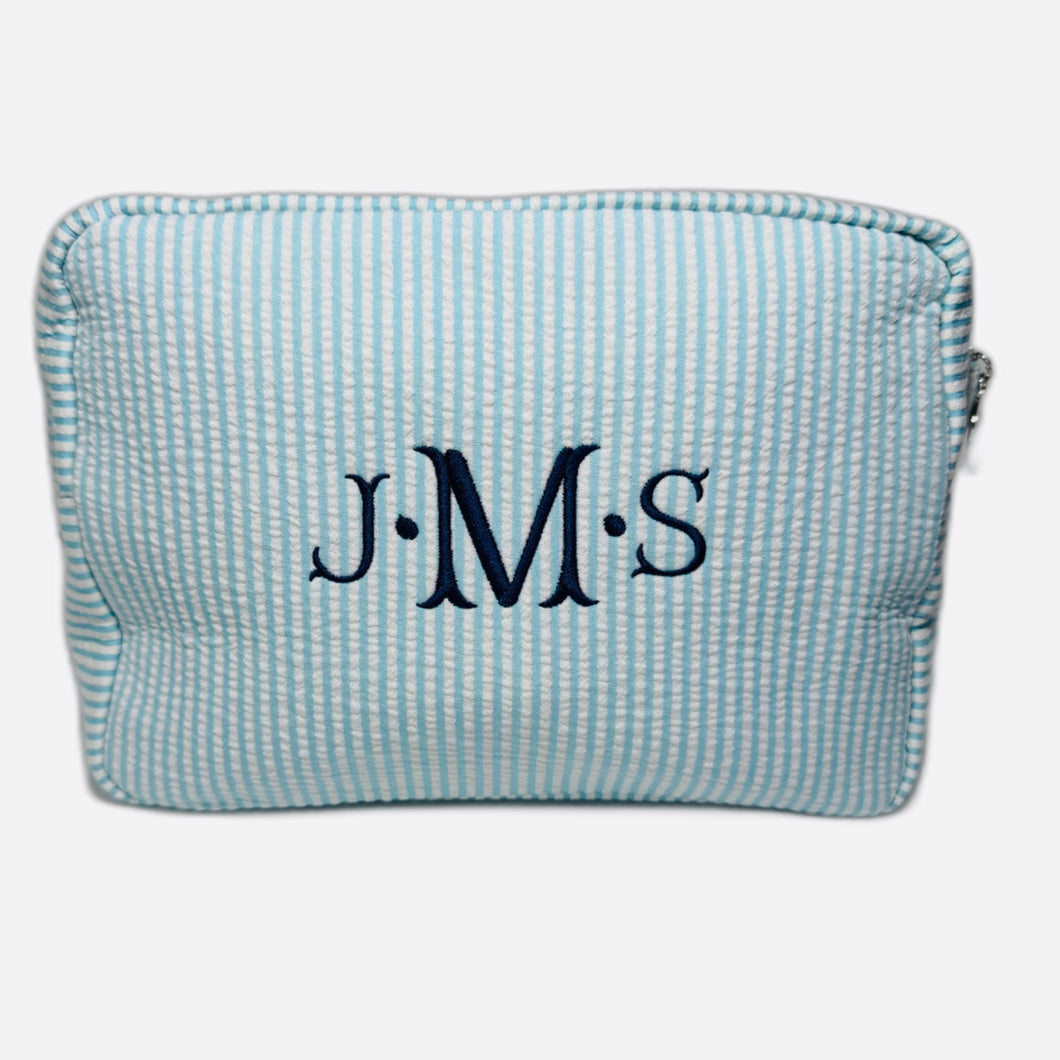 Custom Seersucker Cosmetic Case