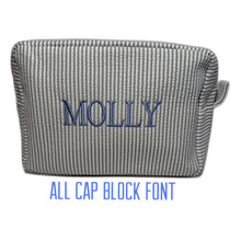 Load image into Gallery viewer, Custom Seersucker Cosmetic Case
