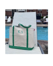 Load image into Gallery viewer, Custom Embroidered Greek Canvas Medium Tote Bag
