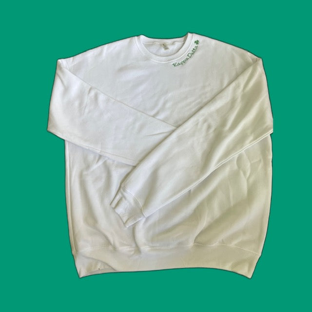 Licensed Kappa Delta Shamrock Sorority Embroidered Neckline Sweatshirt